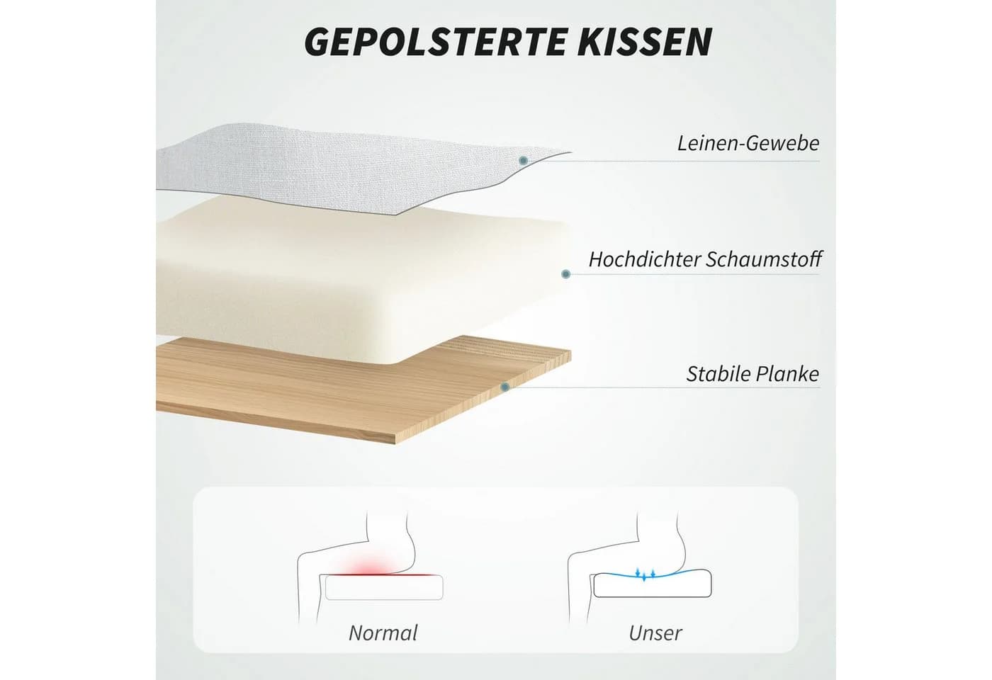 HOMCOM gepolsterter Bürostuhl mit Fußstütze und Höhenverstellung - Bild 5