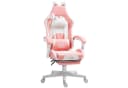 HOMCOM Gaming-Stuhl Rosa mit Katzenohren, Fußstütze und Liegefunktion Bild 2