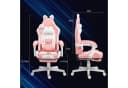 HOMCOM Gaming-Stuhl Rosa mit Katzenohren, Fußstütze und Liegefunktion Bild 3