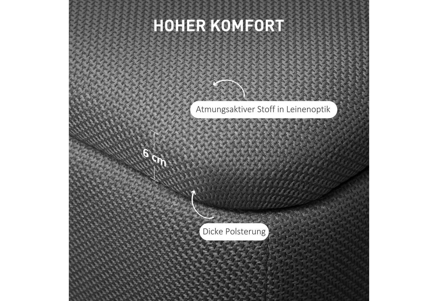 HOMCOM Sitzbank mit Stauraum Dunkelgrau Leinenoptik - Bild 5