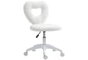 HOMCOM Bürostuhl Drehbar mit Herzförmiger Rückenlehne Weiß Teddy-Fleece Bild 1