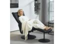 HOMCOM Relaxsessel mit Hocker 360° Drehbar Schwarz Kunstleder Bild 2
