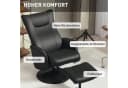 HOMCOM Relaxsessel mit Hocker 360° Drehbar Schwarz Kunstleder Bild 5