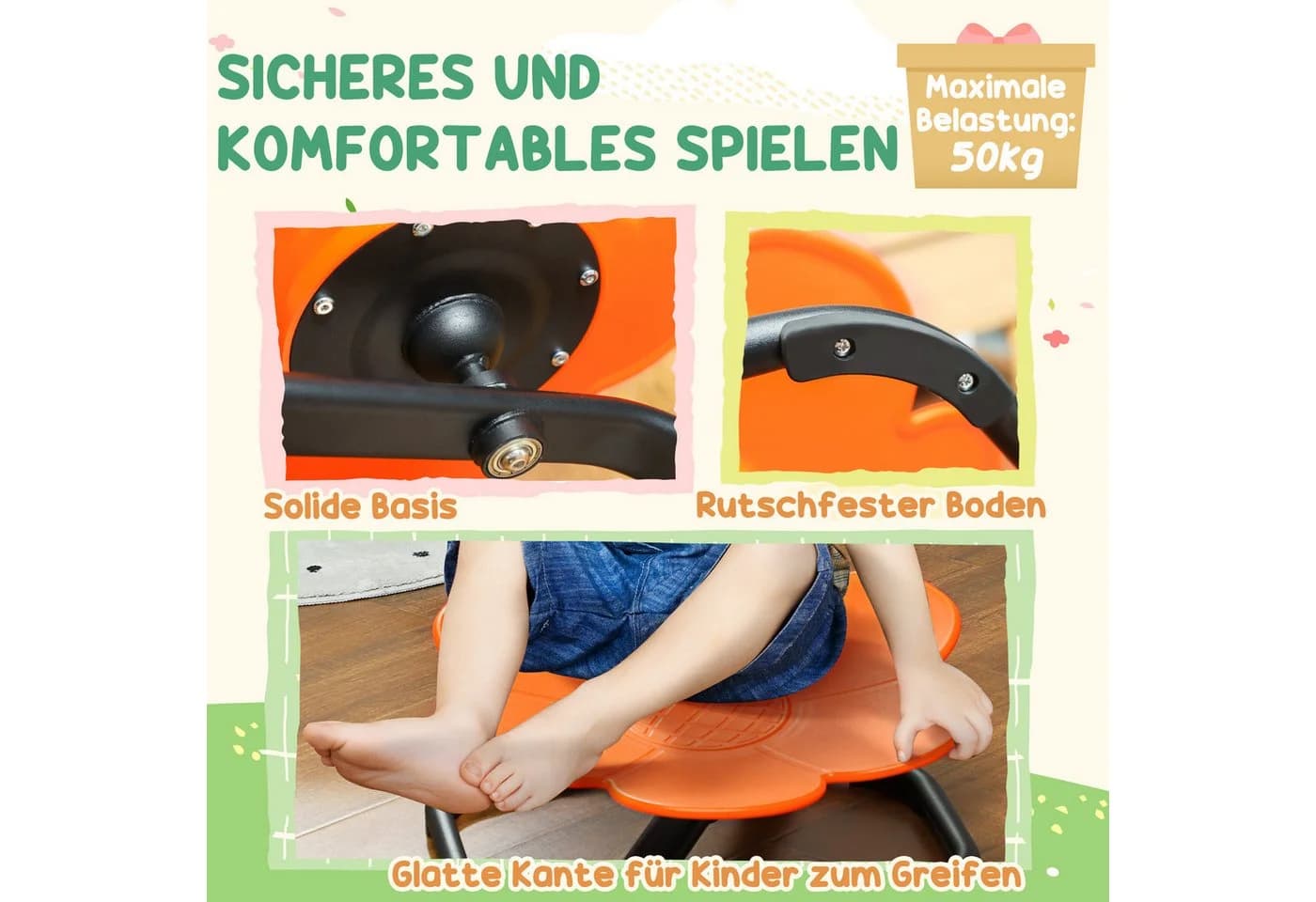 AIYAPLAY Sensorischer Kinderstuhl Orange Balance Training - Bild 5