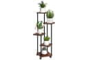 Outsunny Pflanzentreppe 5-stufig Stahl Holz Schwarz Bild 1