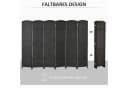 HOMCOM Paravent 6-teilig Schwarz Faltbar Raumteiler Bild 5