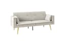 HOMCOM Schlafsofa 2-Sitzer Beige mit Verstellbarer Rückenlehne Bild 1