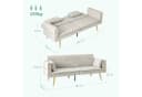 HOMCOM Schlafsofa 2-Sitzer Beige mit Verstellbarer Rückenlehne Bild 3