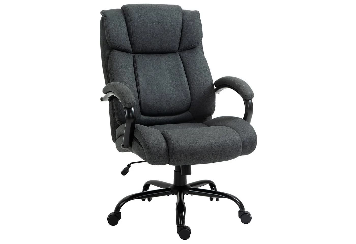 Vinsetto Bürostuhl Ergonomischer Chefsessel mit Armlehne, Dunkelgrau
