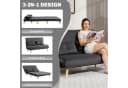 HOMCOM Schlafsofa 2 Sitzer Sofa mit 5-stufig Verstellbarer Rückenlehne, Lendenkissen, Schlafcouch 190 x 120 cm, für Wohnzimmer, Dunkelgrau Bild 4