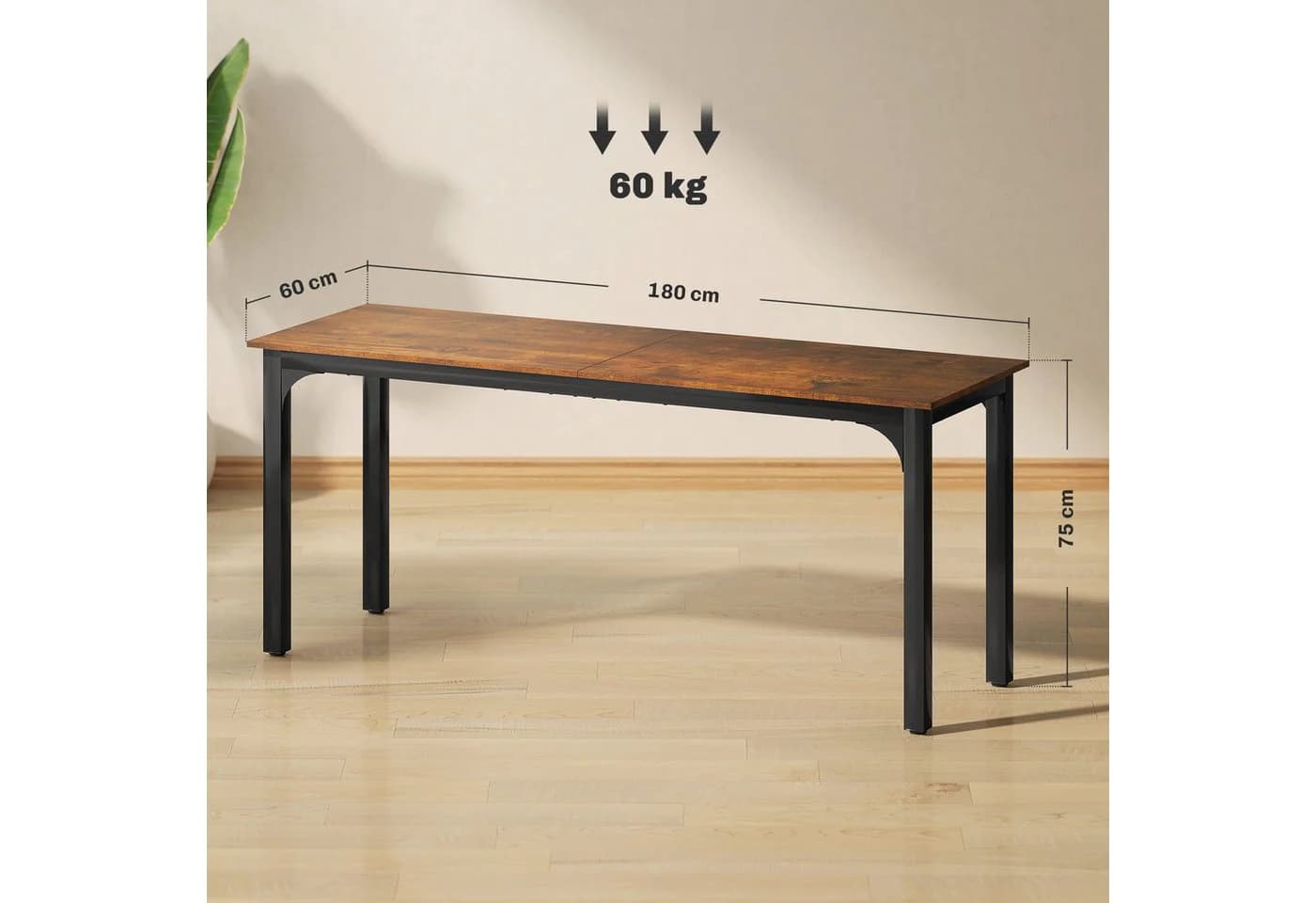 HOMCOM Schreibtisch Industrie-Design Rustikal Braun Stahlgestell - Bild 3