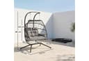 Outsunny Hängestuhl Grau 2 Personen Rattan mit Kissen Bild 3