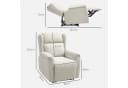 HOMCOM Relaxsessel Beige mit Liegefunktion und Taschenfederkern Bild 3