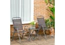 Outsunny Balkonset 3-teilig Braun Metall mit klappbarem Glastisch Bild 2