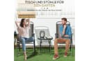 Outsunny Balkonset 3-teilig Braun Metall mit klappbarem Glastisch Bild 5