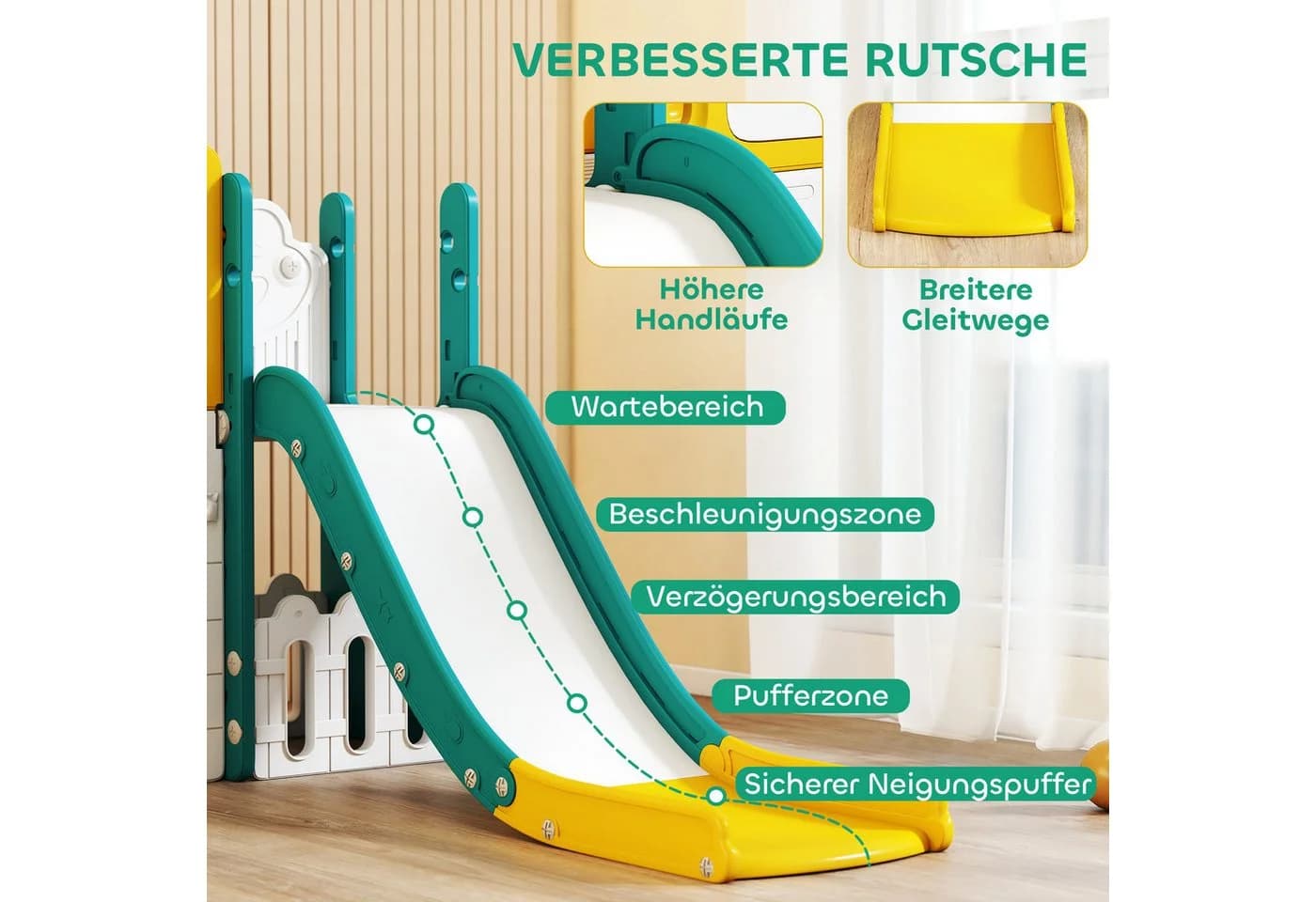 AIYAPLAY Rutschen- und Schaukelset 9-in-1 Froschmotiv Indoor Outdoor - Bild 5