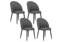 HOMCOM Esszimmerstuhl Set 4-tlg. Dunkelgrau Samt-Look Armlos Bild 1