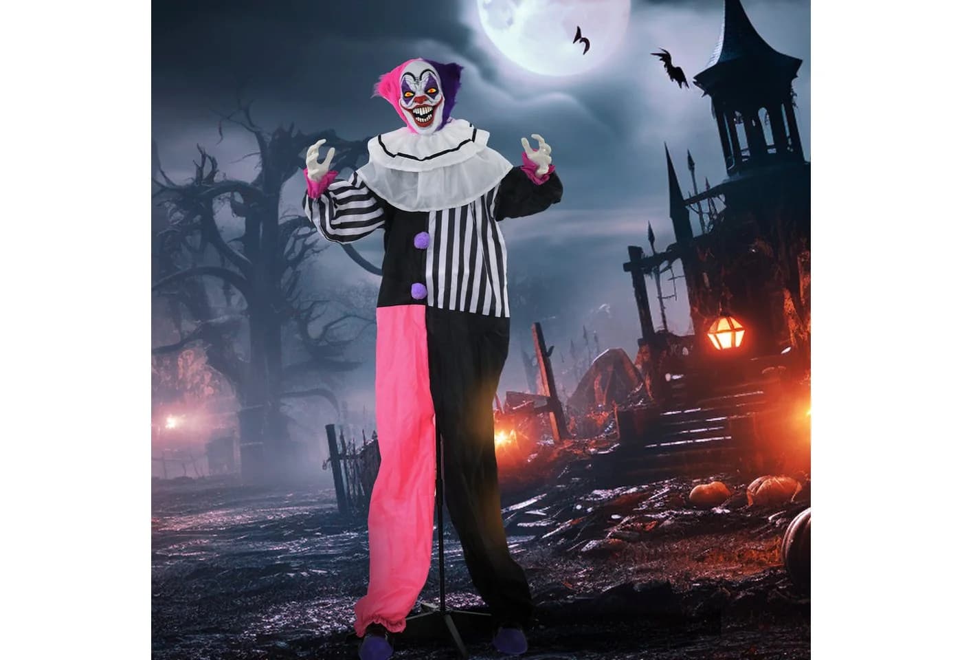 HOMCOM Halloween Dekofigur Clown animiert mit LED und Sound - Bild 2