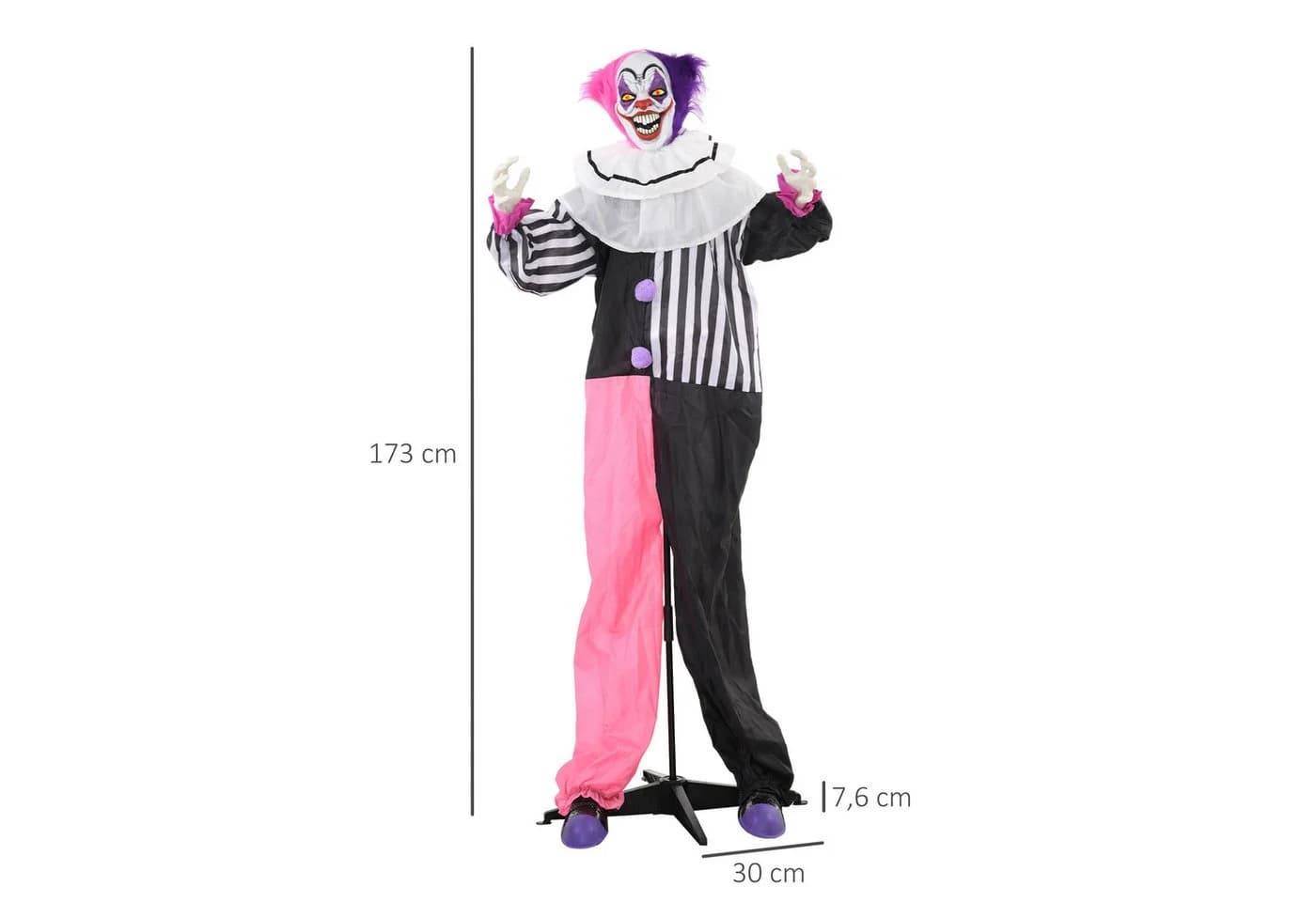 HOMCOM Halloween Dekofigur Clown animiert mit LED und Sound - Bild 3