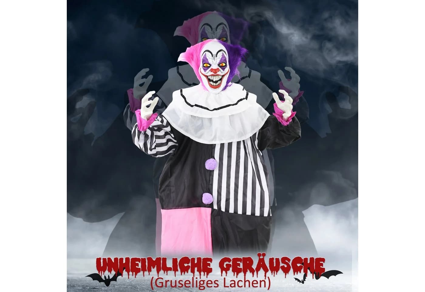 HOMCOM Halloween Dekofigur Clown animiert mit LED und Sound - Bild 4