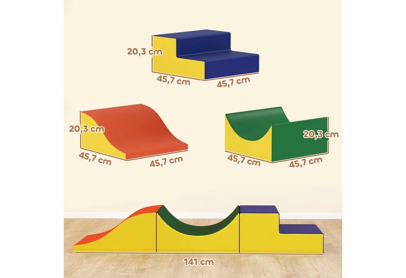 AIYAPLAY Schaumstoff Bausteine Kinder 3 Stück Klettern Spielbausteine Mehrfarbig - Bild 3