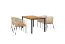 Outsunny Sitzgruppe 5-tlg. Khaki/Naturholz Polyrattan Gartenmöbel Bild 1