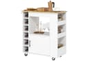 HOMCOM Küchenwagen mit Schrank, Arbeitsplatte, Ablagen, Weinregalen, Eiche Bild 1