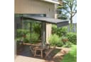 Outsunny Markise mit Handkurbel und Solar-LEDs Grau Bild 1
