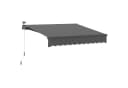 Outsunny Markise mit Handkurbel und Solar-LEDs Grau Bild 2