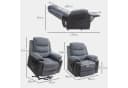 HOMCOM Relaxsessel mit Aufstehhilfe, Liegefunktion, Taschenfederkern, Dunkelgrau Bild 3