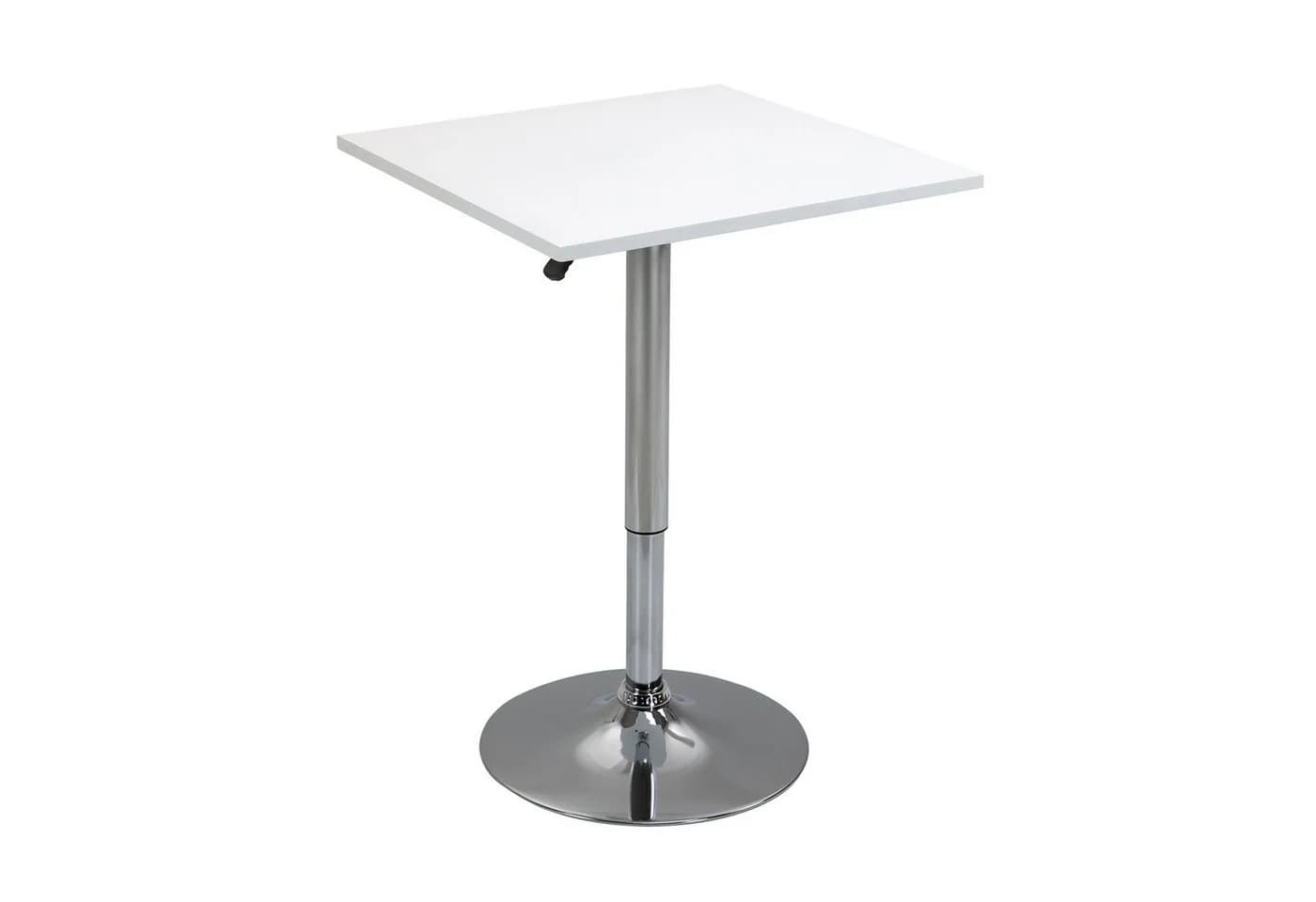 HOMCOM Bartisch Höhenverstellbar, quadratisch, Weiß, 360° drehbar