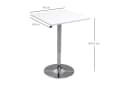 HOMCOM Bartisch Höhenverstellbar, quadratisch, Weiß, 360° drehbar Bild 3
