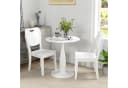 HOMCOM Esstisch Rund Weiß MDF & Stahl Bild 2