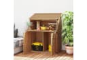 Outsunny Gerätehaus Holz Braun mit klappbarem Tisch Bild 2