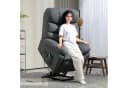 HOMCOM Relaxsessel mit Liegefunktion, Fußteil, Seitentasche, Fernbedienung, Massagesessel mit Leinenoptik, elektrisch, Fernsehsessel mit Aufstehhilfe, für Wohnzimmer, bis 150 kg, Kunstleder, Dunkelgrau Bild 2