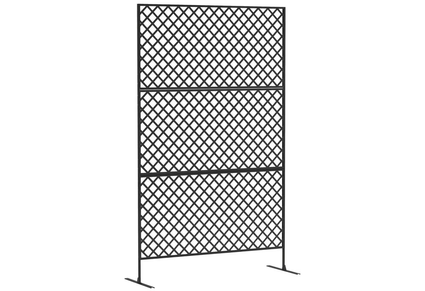 Outsunny Paravent 3-teilig 122 x 198 cm Freistehend Gitter