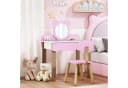 AIYAPLAY Schminktisch mit Hocker und Spiegel - Bärendesign Rosa Bild 1