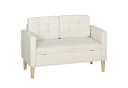 HOMCOM 2-Sitzer Sofa mit Stauraum Cremeweiß Bild 1