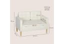 HOMCOM 2-Sitzer Sofa mit Stauraum Cremeweiß Bild 3