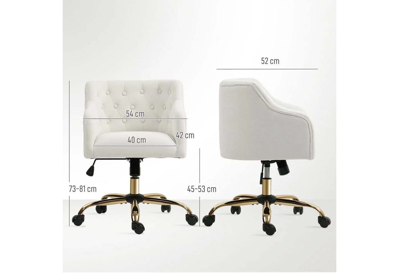 HOMCOM Bürostuhl Polyester, Schaumstoff Diamantdesign - Bild 3