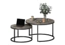 HOMCOM Couchtisch 2er-Set Grau Marmoroptik Metallgestell Stapelbar Bild 1
