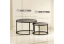 HOMCOM Couchtisch 2er-Set Grau Marmoroptik Metallgestell Stapelbar Bild 3