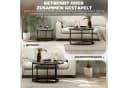 HOMCOM Couchtisch 2er-Set Grau Marmoroptik Metallgestell Stapelbar Bild 5