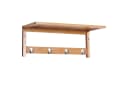HOMCOM Garderobenleiste mit 4 Haken Wandgarderobe Naturholz Bild 1