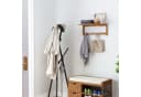 HOMCOM Garderobenleiste mit 4 Haken Wandgarderobe Naturholz Bild 2