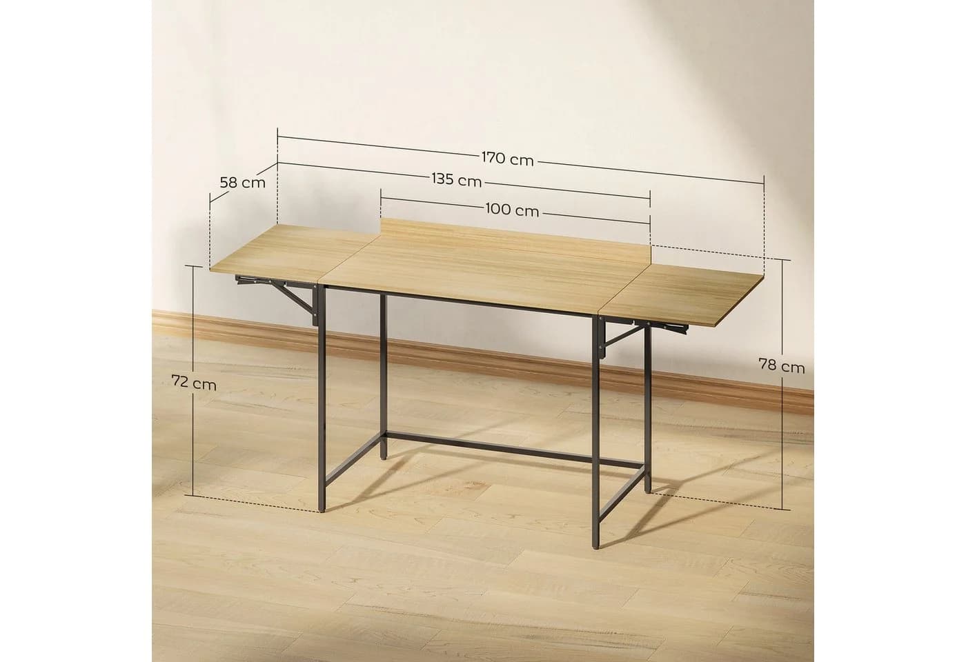 HOMCOM Schreibtisch Spanplatte Metall Klappdesign - Bild 3