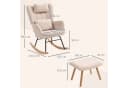 HOMCOM Schaukelsessel Gepolstert Beige mit Kissen und Fußhocker Bild 3