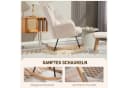 HOMCOM Schaukelsessel Gepolstert Beige mit Kissen und Fußhocker Bild 4