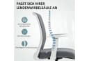 HOMCOM Schreibtischstuhl Bürostuhl Netzrücken Schaumstoffkissen Grau Bild 5