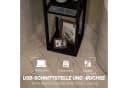 HOMCOM Stehlampe Modern Schwarz/Weiß mit USB, Steckdose & Stauraum Bild 4